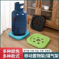 Giá Đỡ Bình Gas Có Bánh Xe Di Chuyển Đa Năng Thông Dụng Cho Nhà Bếp Đế nhựa lót bình gas-bảo vệ nền gạch men. Tránh vết gỉ sét-Dễ dàng di chuyển bình gas vào gầm bếp