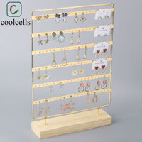 Giá đỡ bông tai kim loại COOLCELLS, Đế trưng bày trang sức đa chức năng 6 tầng, Dụng cụ sắp xếp bông tai Công suất lớn DIY với đế gỗ Giá đỡ tai Quà tặng cho bé gái