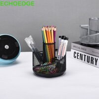 Giá đỡ bút chì ECHOEDGE, Giá đỡ bút xoay đa chức năng màu đen, Đồ dùng văn phòng Lưới kim loại Tiện lợi Xoay 360 độ Giá đỡ máy tính để bàn Tiết kiệm không gian