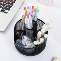 Giá đỡ bút xoay LACHAPELLY, Giá đỡ bút chì xoay 360 độ màu đen, Đồ dùng văn phòng Lưới kim loại Tiện lợi Máy tính để bàn đa chức năng tại nhà