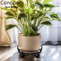 Giá đỡ cây trồng CONOPERY, Kim loại có giá đỡ cây bánh xe, Giá đỡ chậu trồng cây tròn nặng có thể di chuyển chất lượng tại nhà