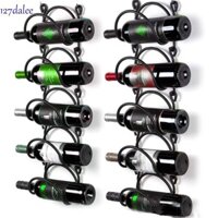 Giá đỡ chai rượu DALEE, Giá đựng rượu 5 lớp bằng sắt, Đen / Trắng treo tường đa năng có giá treo khăn Kệ trưng bày rượu tại nhà