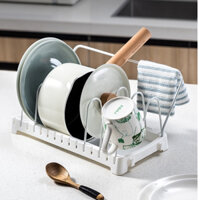 Giá đỡ chén/ dĩa/nắp nồi có thể treo khăn 4 ngăn cao cấp tiện dụng cho căn bếp T001
