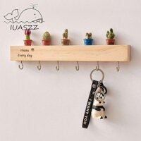 Giá đỡ chìa khóa bằng gỗ CULI, với đồ trang trí dễ thương Móc treo cửa không đục lỗ, Giá đỡ tủ quần áo gia đình sáng tạo gắn tường đa năng tại nhà