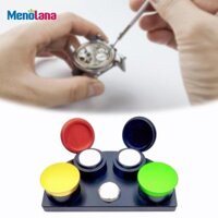 Giá đỡ cốc dầu Giá đỡ cốc đồng hồ, Bộ dụng cụ bôi dầu đồng hồ, Dụng cụ nhúng dầu đồng hồ kim loại 4 cốc đựng dầu cho thợ làm đồng hồ