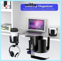 Giá đỡ cốc để bàn WITTE, Giá đỡ cốc chống tràn có móc, Kim loại chất lượng cao 360° Tai nghe giá đỡ móc treo 2 trong 1