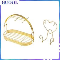 Giá đỡ cốc kim loại có khay đựng cốc trà Kệ đựng cốc hiện đại