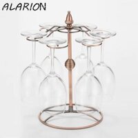 Giá đỡ cốc thủy tinh AQUAEDGE, 6 móc Giá đựng cốc thủy tinh rượu vang đứng miễn phí, Phong cách châu Âu Thoát nước nhanh treo ngược Kính uống nước Giá đỡ để bàn