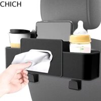Giá đỡ cốc uống nước ô tô CHICH, Giá đỡ điện thoại chống mài mòn Hộp lưu trữ ghế sau ô tô, tiện lợi với móc Thiết kế phân vùng đa chức năng Hộp đựng khăn giấy xe Cốc uống nước