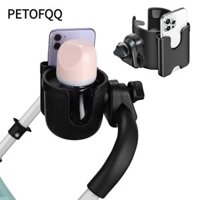 Giá đỡ cốc xe đẩy PETOFQQ, Giá đỡ cốc nước xoay đa chức năng, có thể điều chỉnh bền bỉ với giá đỡ điện thoại Giá đỡ xe lăn chống trượt