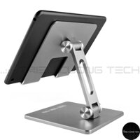 Giá Đỡ Để Bàn Máy Tính Bảng Ipad Điện Thoại Lớn Hợp Kim Nhôm Cao Cấp - Điều Chỉnh Góc Độ - Trục Kép- Gấp Lại Tiện Lợi Hàng Chính Hãng - Bạc