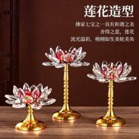 Giá đỡ đèn bơ tráng men mới, đế hoa sen, giá đỡ nến, giá đỡ đèn gia đình, đèn thờ Phật, đèn cúng trước, đèn vĩnh cửu ZJ0E