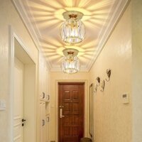 Giá đỡ đèn E27 Đèn trần hiện đại Bóng đèn pha lê cho phòng khách Phòng ngủ Đen Vàng