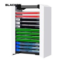 Giá đỡ đĩa chơi Game BLACKON, Hộp đựng CD đựng máy chủ bằng nhựa, Hot Can Store 12 chiếc Bộ sắp xếp đĩa phim chống trượt đa năng cho PS4 / PS5 / Xbox One Game Lover