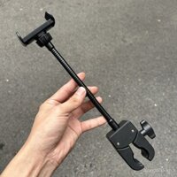 Giá đỡ điện thoại câu cá bằng kim loại ngoài trời, kẹp cố định, kẹp điện thoại cho xe lăn, kẹp càng cua dày, thanh chắn