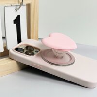 Giá Đỡ Điện Thoại Dạng Nhẫn Đeo Ngón Tay Từ Tính Màu Macaron Trong Suốt Trơn Ổ Cắm Tình Yêu
