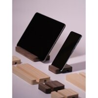 Giá đỡ điện thoại để bàn bằng gỗ óc chó đen, giá đỡ điện thoại đa năng, giá đỡ iPad và máy tính bảng, logo