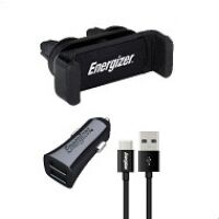 Giá đỡ điện thoại Energizer Air Vent Charging 3.4A (kèm cáp USB-C) CKITB2CC23