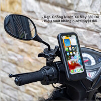 Giá đỡ điện thoại gắn chân gương xe máy chống nước, chống mưa, nắng, cướp giật