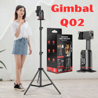 Giá đỡ điện thoại gimbal Q02 tự động xoay 360 nhận diện di chuyển khuôn mặt quay Video Livestream