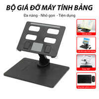 Giá đỡ điện thoại, iPad, iPhone, máy tính bảng hợp kim nhôm chân xoay 360 gấp gọn tặng kèm bàn phím và chuột - K2100