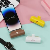 Giá Đỡ Điện Thoại Kiêm Sạc Dự Phòng Mini 4500Mah Hình Gấu Nâu Line Boyfriends Hàn Quốc