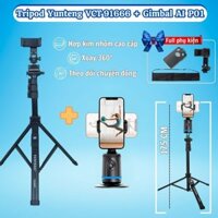 Giá đỡ điện thoại máy ảnh gimbal Yunteng VCT-91666, Chân quay phim điện thoại AI xoay 360 độ