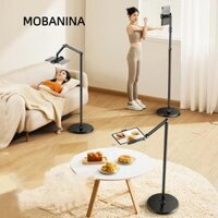 Giá đỡ điện thoại máy tính bảng MOBANINA, Giá đỡ sàn điện thoại di động có thể xoay bằng hợp kim nhôm, Giá đỡ máy tính để bàn ổn định có thể thu vào Giá đỡ phát sóng trực tiếp