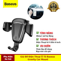 Giá Đỡ Điện Thoại Ô Tô Baseus Gravity Car Mount Kẹp Cửa Gió Điều Hòa - Hàng Chính Hãng