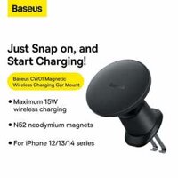Giá đỡ điện thoại ô tô Baseus CW01 Magnetic Wireless Charging Car Mount Air Vent Version (Sạc không dây 15W, gắn lỗ thông hơi)