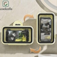 Giá đỡ điện thoại phòng tắm COOLCELLS, Vỏ điện thoại tắm treo tường có thể điều chỉnh, gấp 360° Xoay được mà không cần khoan Kệ điện thoại di động chống sương mù Nhà bếp