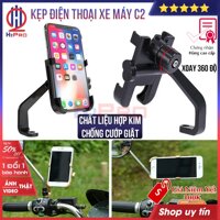Giá Đỡ Điện Thoại Xe Máy C2, Xoay 360 Độ, Chống Rung, Chống Cướp Cực Chắc Chắn, Kẹp Điện Thoại Gắn Xe Máy - H2Pro Tech