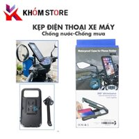 Giá đỡ điện thoại xe máy chống nước chống mưa gắn gương xe máy dành cho shiper công nghê -