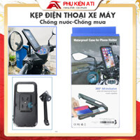 Giá đỡ điện thoại xe máy chống nước chống mưa gắn gương xe máy dành cho shiper công nghê - Gateco