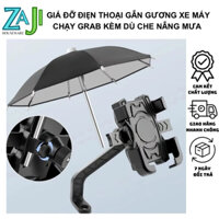 Giá đỡ điện thoại xe máy gắn gương chạy grab có dù che nắng mua, phụ tùng phụ kiện