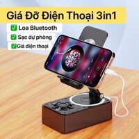 Giá Đỡ Điện Thoại Xoay 360 Kèm Loa Bluetooth Và Sạc Dự Phòng 3 Trong 1 Hỗ Trợ Chống Trượt Có Thể Gập Lại Tiện Lợi