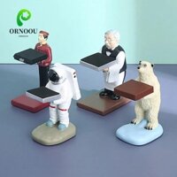 Giá đỡ đồng hồ ORNOOU Majordomo, Giá đỡ trưng bày đồng hồ bồi bàn bằng nhựa, Thảm xốp sáng tạo phi hành gia trang trí Gấu trắng Khay đựng đồ trang sức