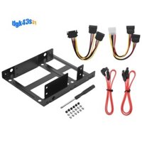 Giá đỡ gắn ổ cứng SSD kép 3,5 đến 2,5 Bộ ổ cứng bên trong Cáp 2,5 ổ cứng sang khay 3,5