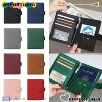 Giá đỡ hộ chiếu APPORTUNIA, Kẹp hộ chiếu bằng da PU Unisex, Di động đa chức năng RFID được bảo vệ nhiều thẻ Thư mục hộ chiếu Bao du lịch