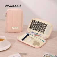 Giá đỡ hộ chiếu MAXGOODS, Túi đựng hộ chiếu có dây kéo chống nước RFID, Hộp đựng thẻ ID màu trơn chống trộm đa chức năng