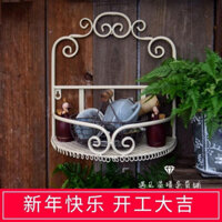 Giá đỡ hoa nhỏ hình bán nguyệt treo tường nghệ thuật sắt phong cách châu Âu trang trí vườn trang trí làm vườn kệ linh tinh phòng tắm bếp giá lưu trữ HIHL F1WQ