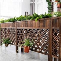 Giá đỡ hoa vách ngăn, máng hoa ngoài trời, hộp hoa lưới cacbon hóa, hàng rào gỗ nhà hàng, giá treo chậu hoa trang trí kh