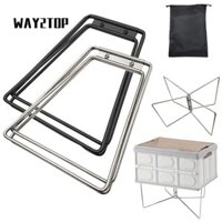 Giá đỡ hộp đá WAY2TOP, Giá đỡ hộp cắm trại có thể gập lại bền bỉ, 1 chiếc Kệ để bàn đa năng di động bằng thép không gỉ ngoài trời