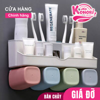Giá Đỡ Kệ Đựng Bàn Chải Và Nhả Kem Đánh Răng Tự Động Cho Giá Đình Kèm 4 Ly Tiện Lợi