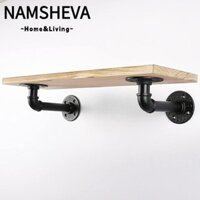 Giá đỡ kệ nổi NAMSHEVA, Giá đỡ kệ gang phủ màu đen hạng nặng, Giá đỡ tường kim loại gắn tường hỗ trợ