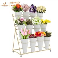 Giá đỡ, kệ sắt trưng bày chậu hoa, chậu cây,... 3 tầng,4 tầng ( không bao gồm chậu )có bánh xe dễ dàng di chuyển VNH-522