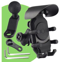 GIÁ ĐỠ, KẸP ĐIỆN THOẠI CHỐNG SỐC DÀNH CHO XE MÁY, XE MOTO,XOAY 360, CÓ NÓN , CÓ KHÓA CHÔNG THÁO RỜI