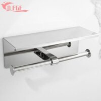 Giá đỡ khăn giấy cuộn DFGF, có khay đựng giấy vệ sinh treo tường, chống ăn mòn ổn định Giá đỡ khăn giấy bằng thép không gỉ màu đen / bạc tại nhà