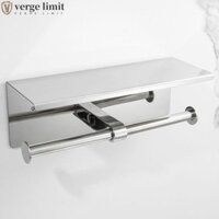 Giá đỡ khăn giấy cuộn VERGE LIMIT, Thép không gỉ có khay đựng giấy vệ sinh, Giá đỡ khăn giấy chống ăn mòn treo tường màu đen / bạc chống thấm nước Văn phòng