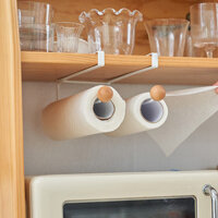 Giá đỡ khăn nhà bếp không đục lỗ Giấy cuộn bọc nhựa Lưu trữ Tủ lưu trữ treo sắt hai mặt